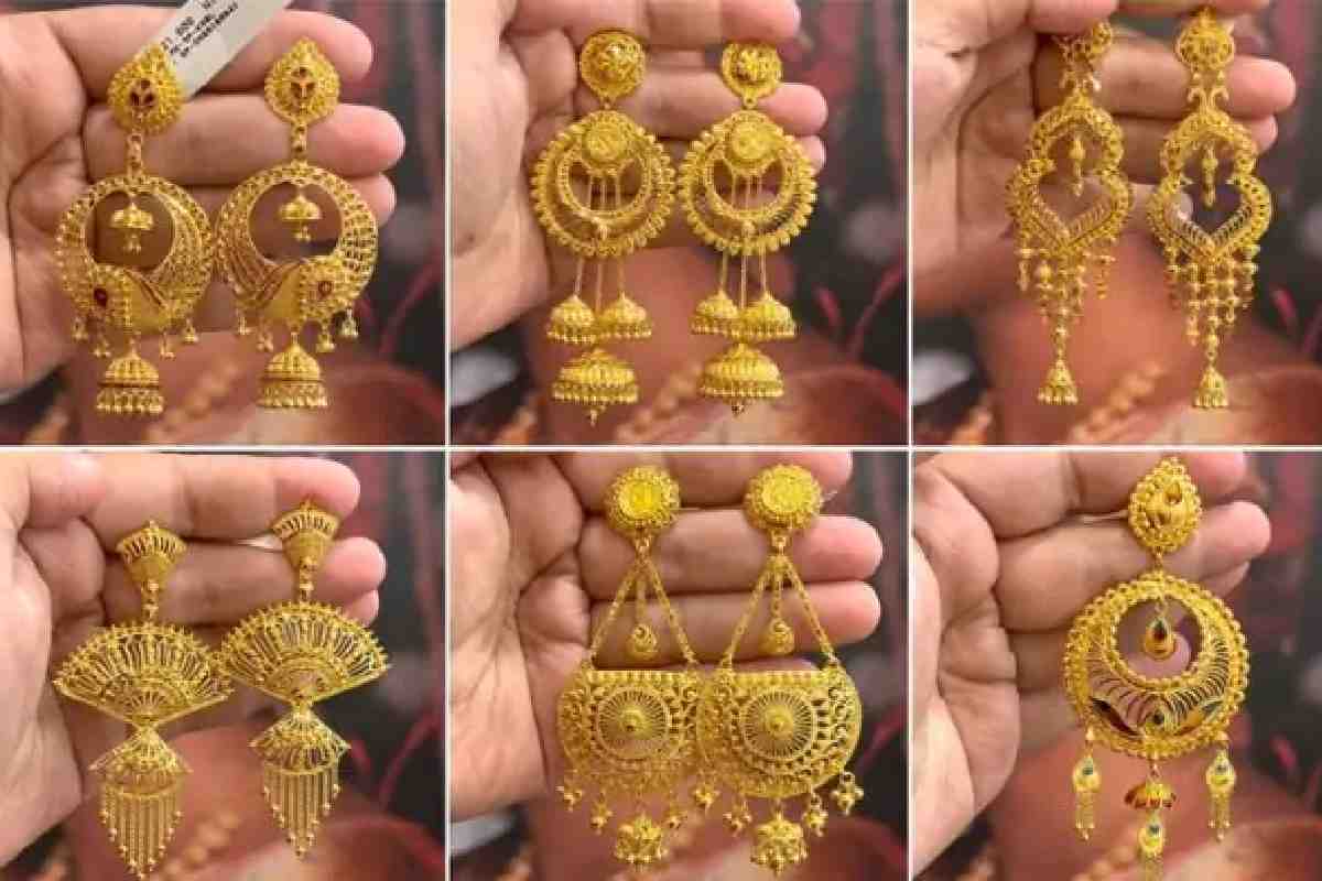 Marriage Gold Earrings For Indian Wedding