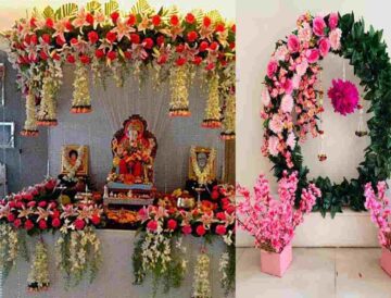 Artificial Flower Decoration For Ganpati At Home