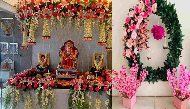 Artificial Flower Decoration For Ganpati At Home