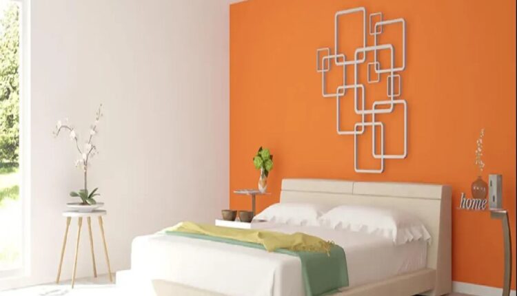 Orange Two Colour Combination For Bedroom Walls
