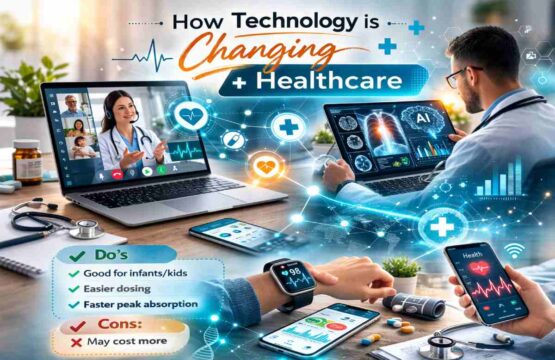 Telemedicine, AI diagnostics and wearables showing how technology is changing healthcare.