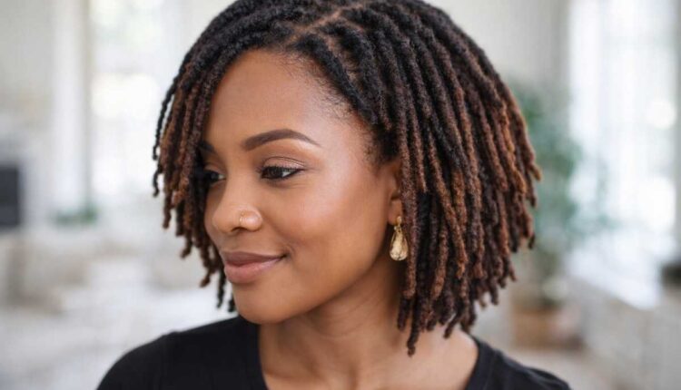 Short loc bob hairstyle for women