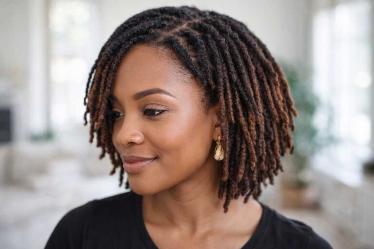 Short loc bob hairstyle for women