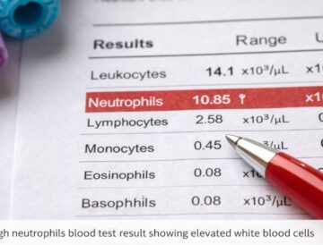 High neutrophils blood test result showing elevated white blood cells
