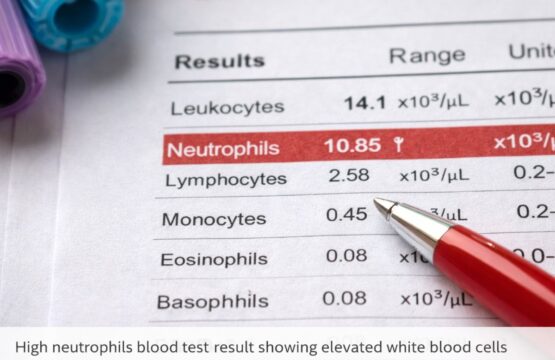 High neutrophils blood test result showing elevated white blood cells