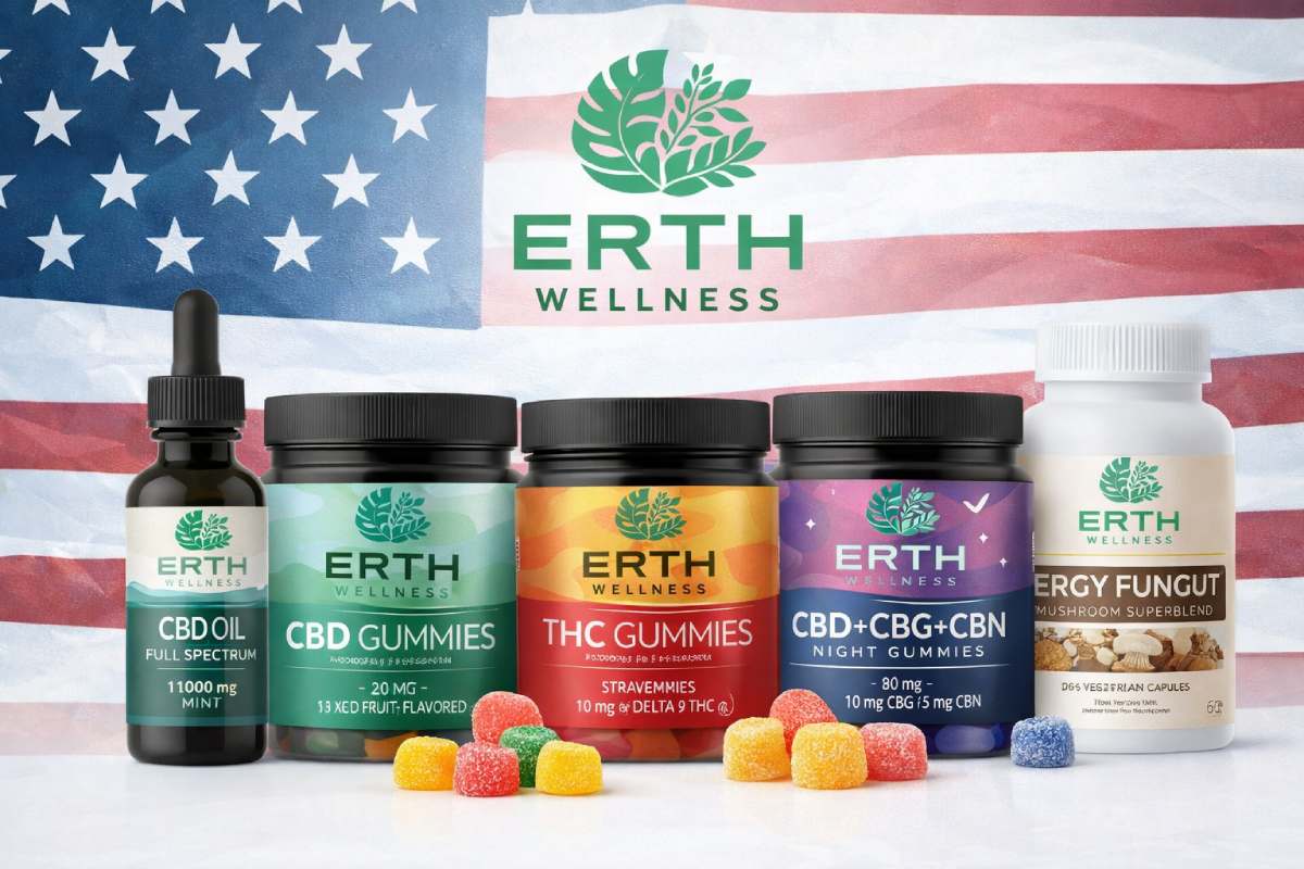 Erth Wellness CBD gummies THC gummies and mushroom supplements overview