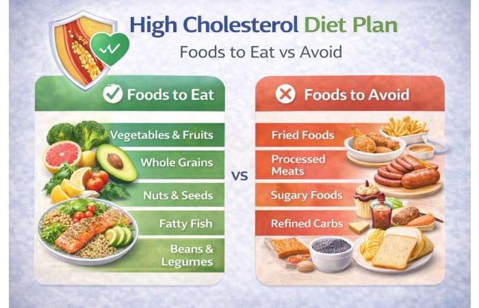 foods to eat vs avoid high cholesterol diet plan chart