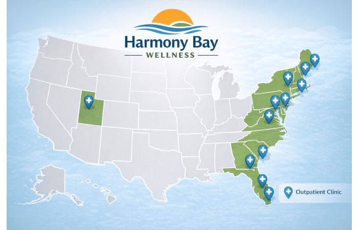 Harmony Bay Wellness clinic locations across the United States
