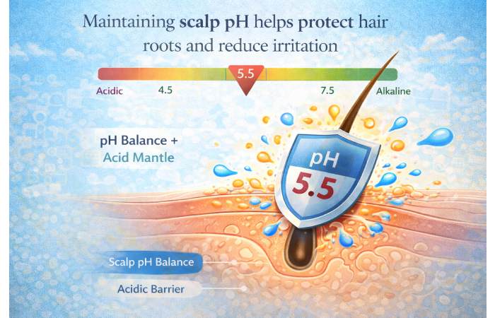 healthy scalp ph balance diagram hair follicle protection