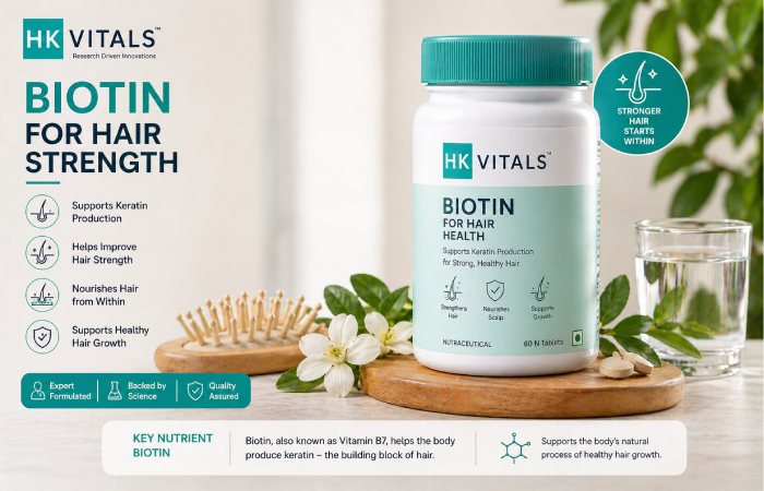 hkvitals biotin hair supplements india