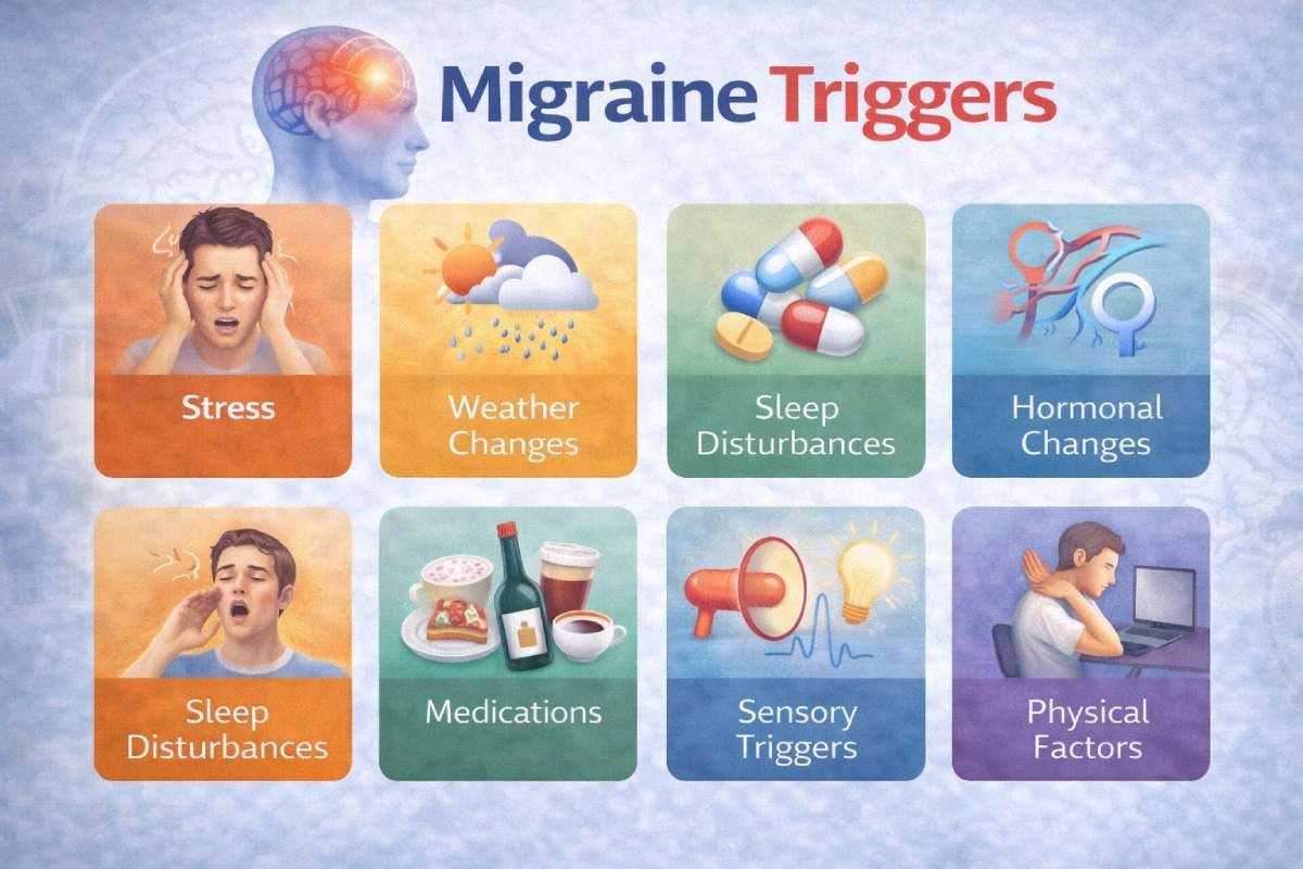 migraine triggers list medical causes overview chart
