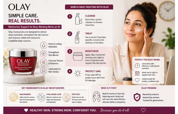 olay moisturizer daily routine age 30 hydration support