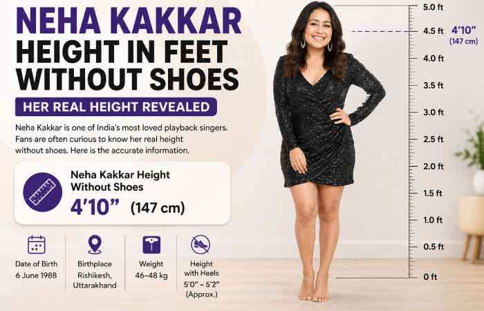 neha kakkar height in feet without shoes