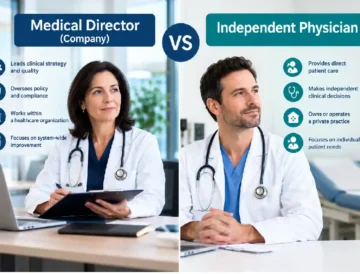 medical director company vs. independent physician