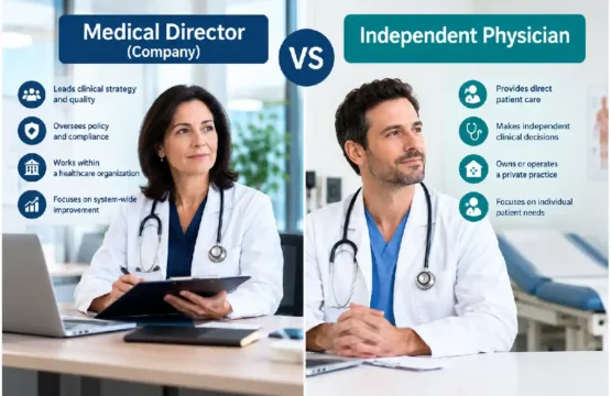 medical director company vs. independent physician