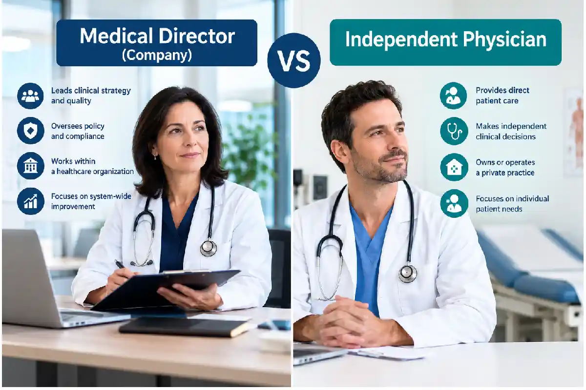medical director company vs. independent physician